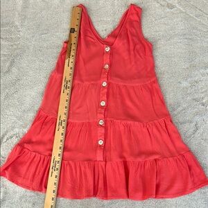 Coral Sleeveless Kids Dress